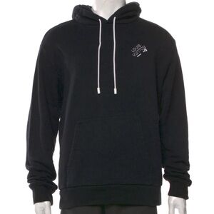 Louis Vuitton Black Pullover Hoodie with White Drawstrings